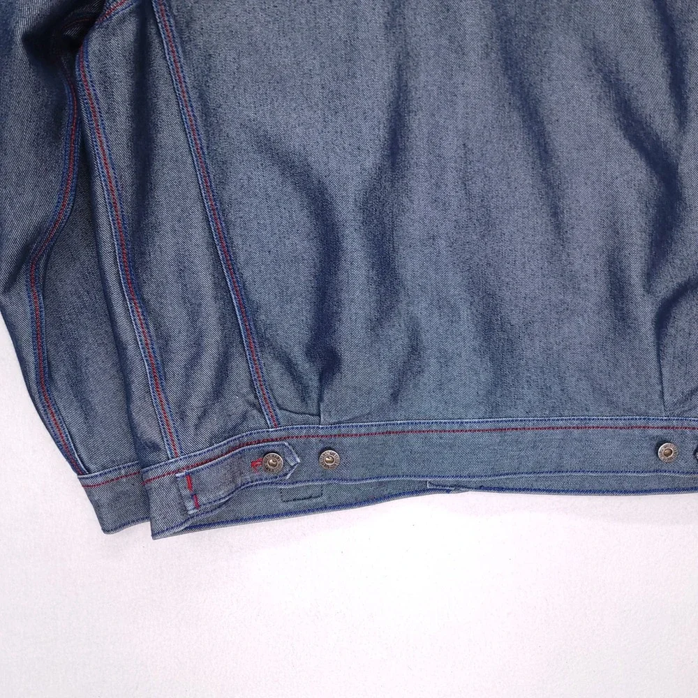 Vintage Guess USA American Tradition Denim Jacket Blue Contrast‎ Stitch Mens L
